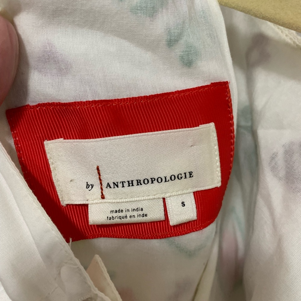 Anthropologie White Dress with Multicolor Embroidery - Picture 5 of 5